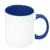 Кружка с цветной синий ручкой и заливкой