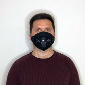 Маска с принтом черная