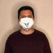 Маска с принтом 6Х8 белая